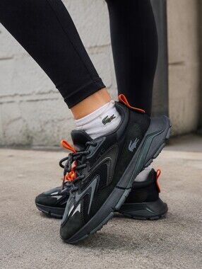 Lacoste L003 Neo Tech Chunky Runner Shoes Women's Size 7 Black Grey